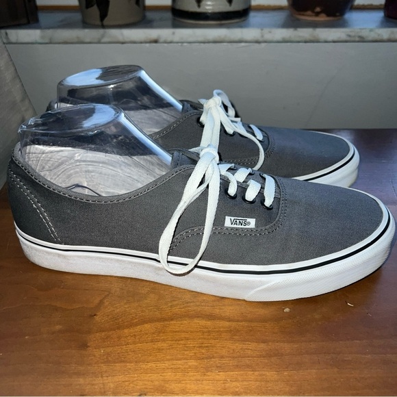 Vans Shoes Mens 10 Dark Gray Skate Lace Up Canvas Flat Bottom Comfort Low Top - Picture 6 of 11